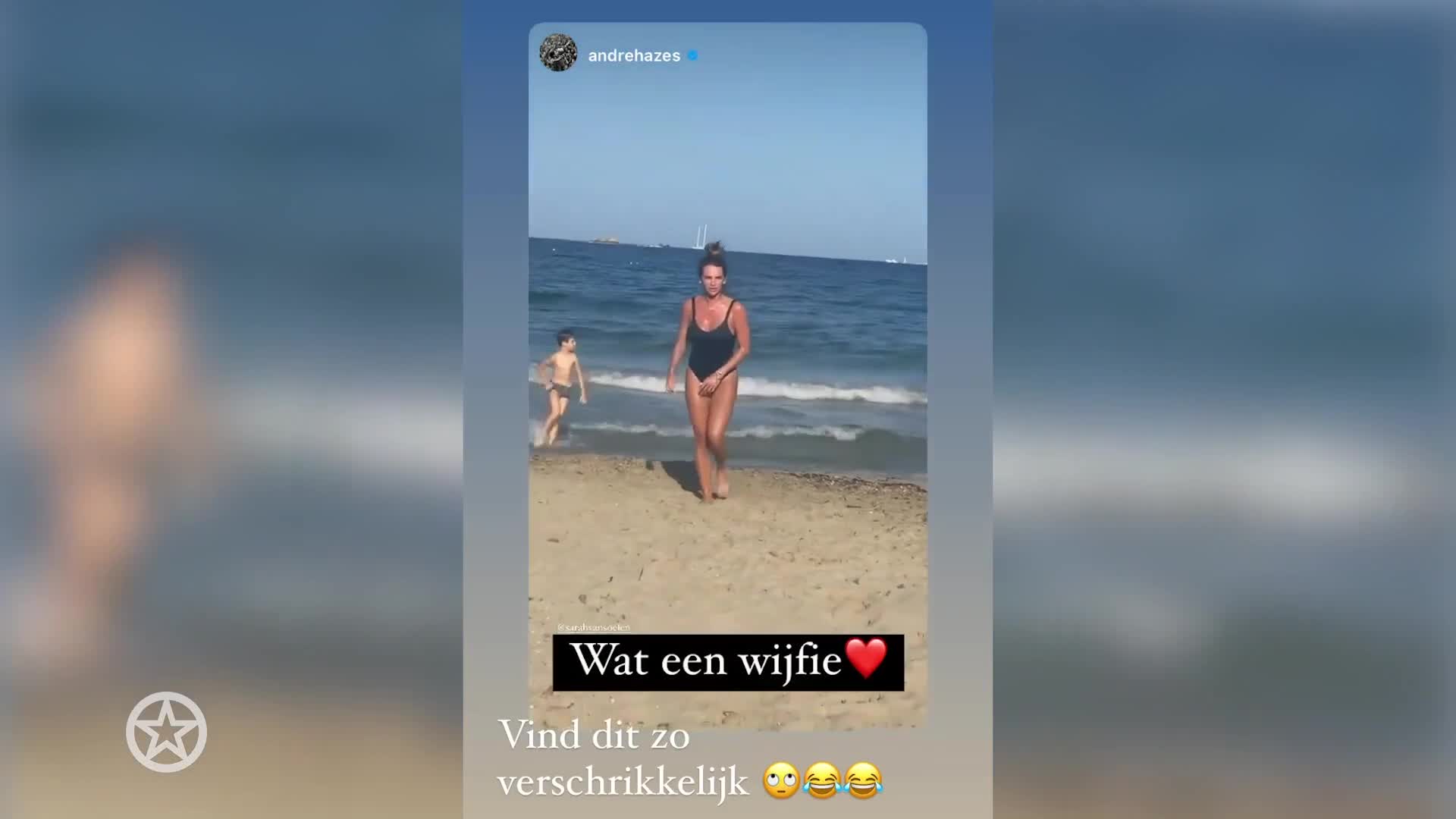André deelt Baywatch-filmpje Sarah
