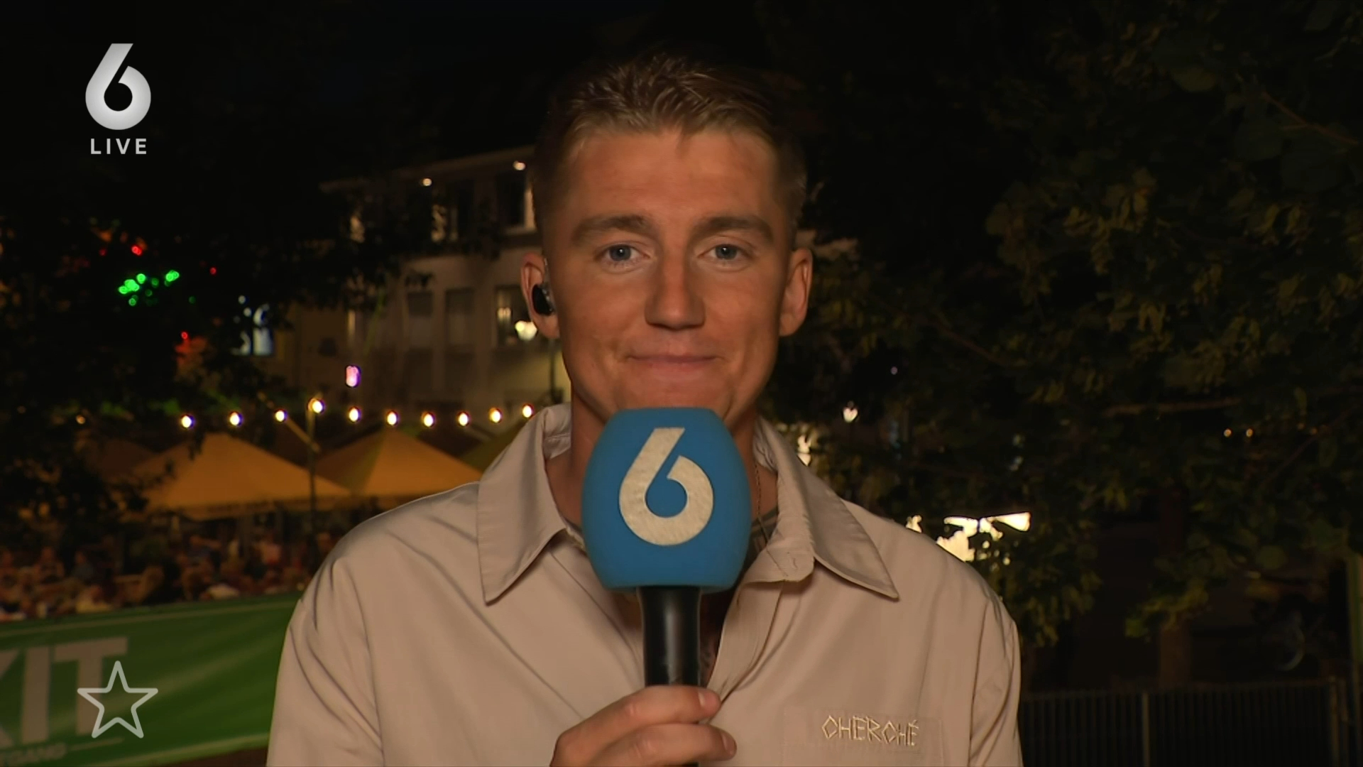 Mart Hoogkamer na afloop van zijn eerste openluchtconcert