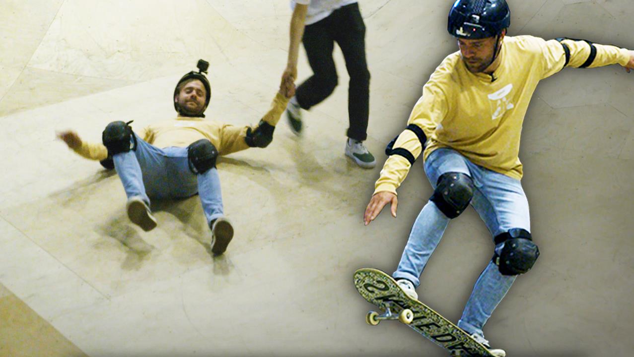 Vanaf een halfpipe droppen