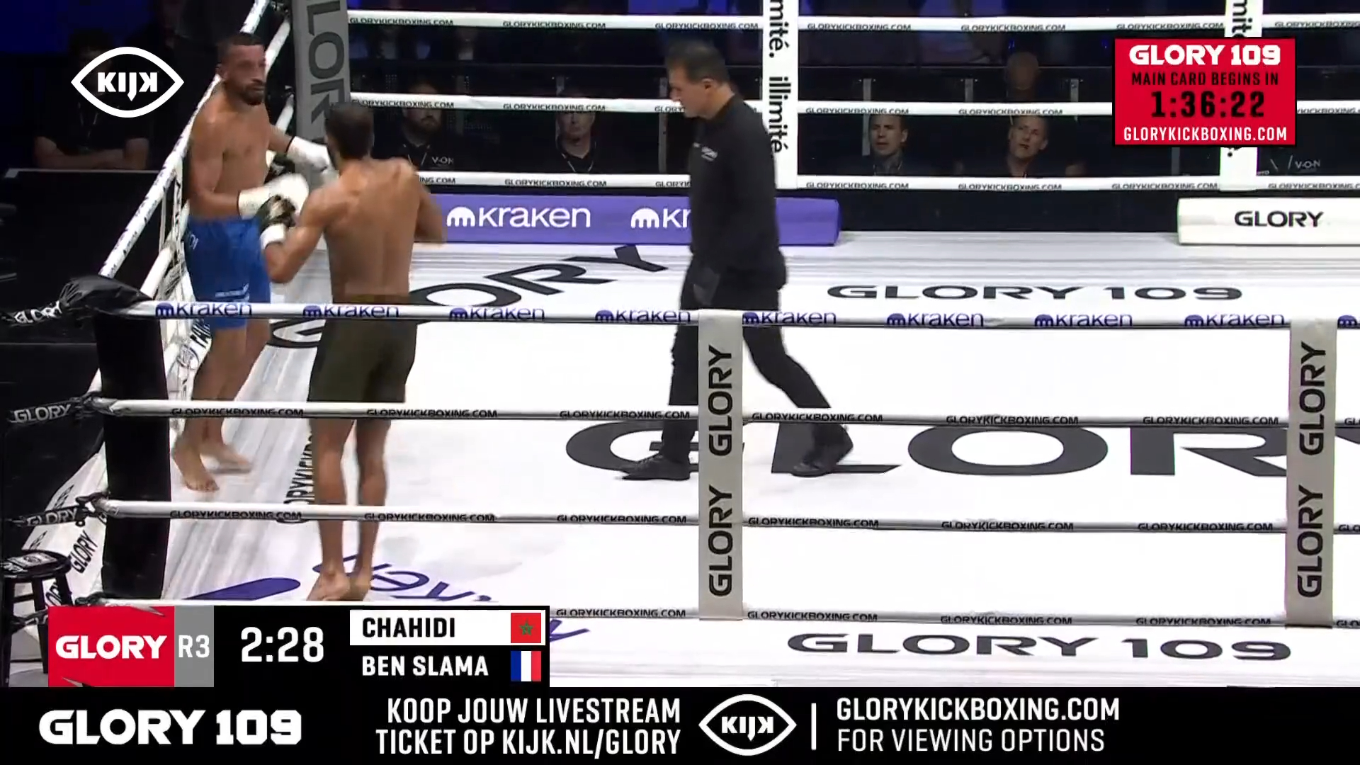GLORY 109 | Ben Slama zet Chahidi zwaar onder druk in ronde 3