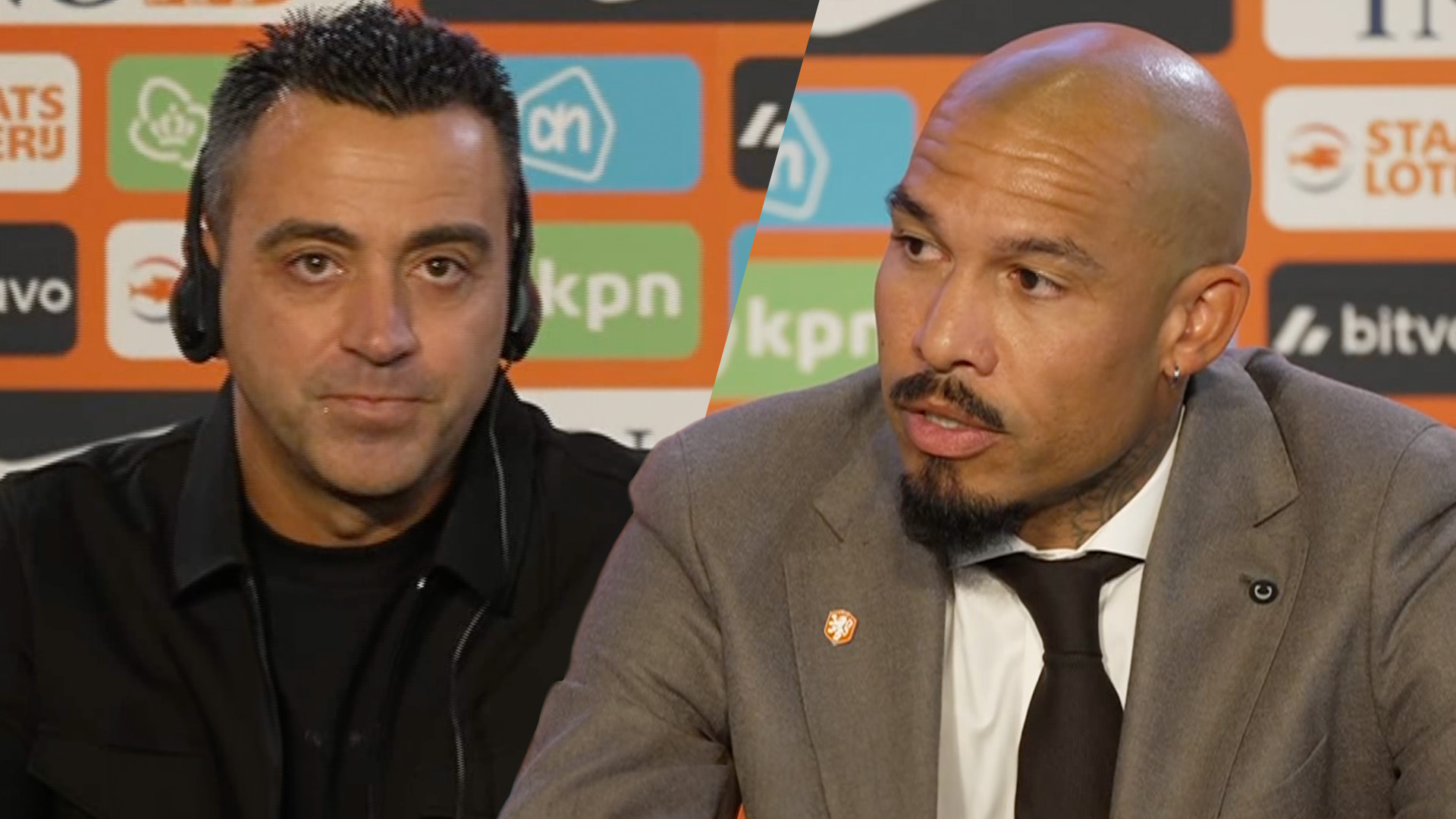 Nigel de Jong legt in bijzijn van Xavi uit waarom Guardiola en Slot geen bondscoach zijn geworden