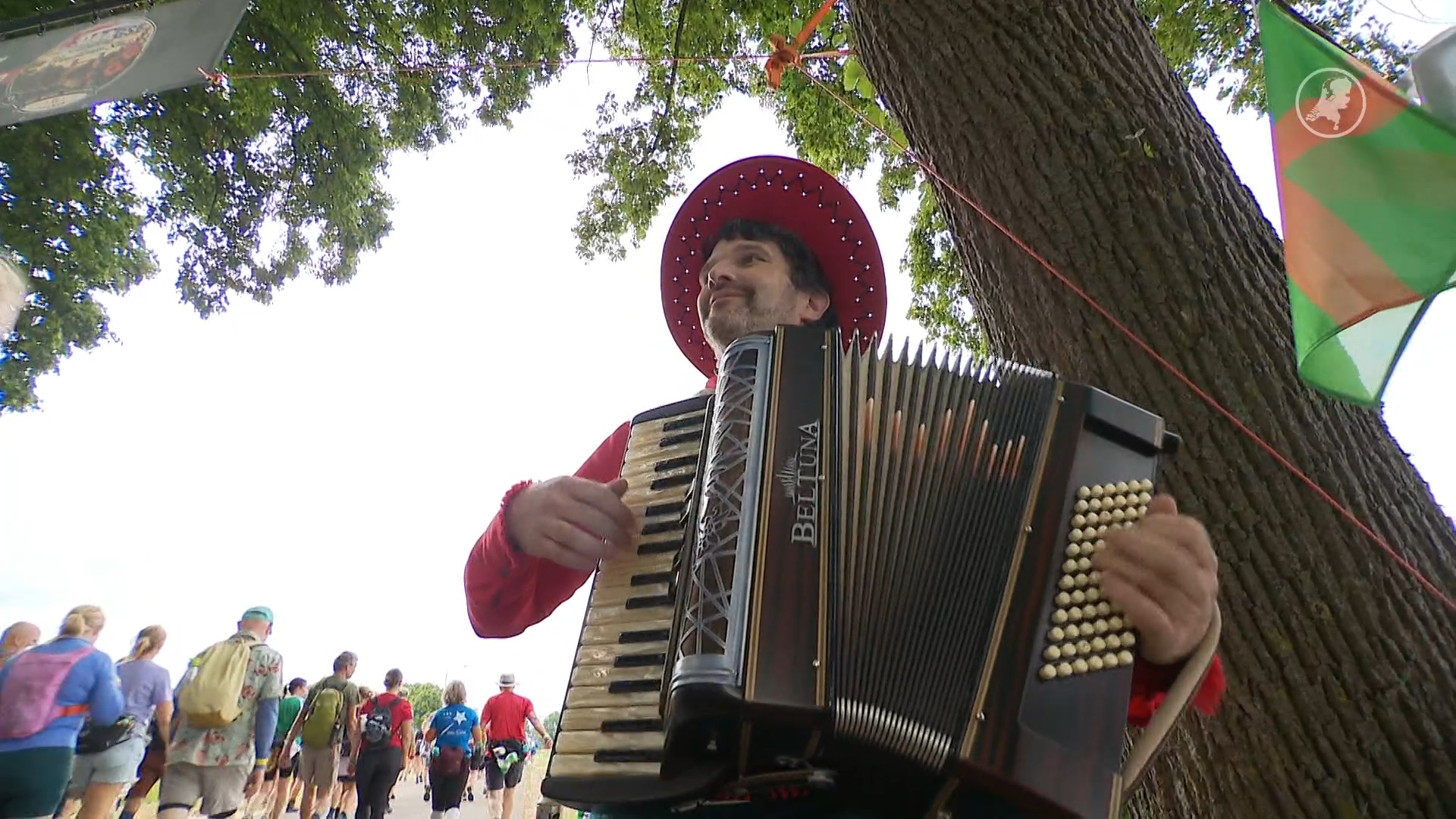 Accordeonist Pascal staat al jaren langs de Vierdaagse-route: 'Besmet met het Vierdaagse-virus'
