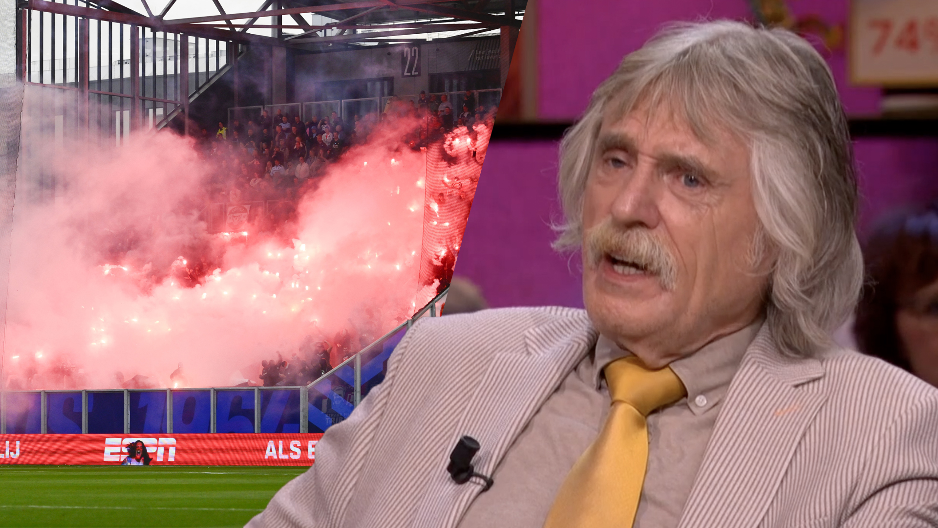 Johan Derksen hekelt reactie van deel harde kern Feyenoord op vuurwerkgeweld: 'Verbijsterend!'
