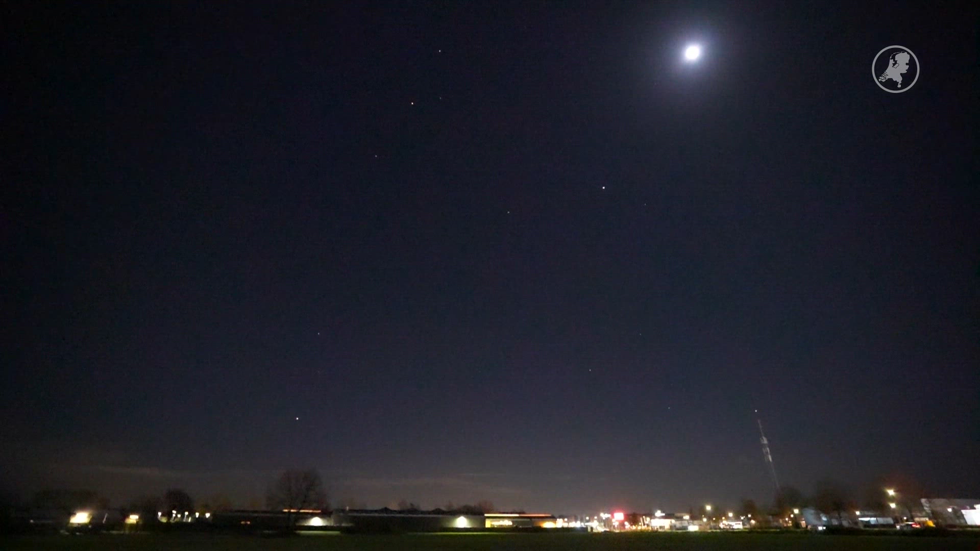 Venus, Mars, Jupiter en Saturnus te zien aan de hemel