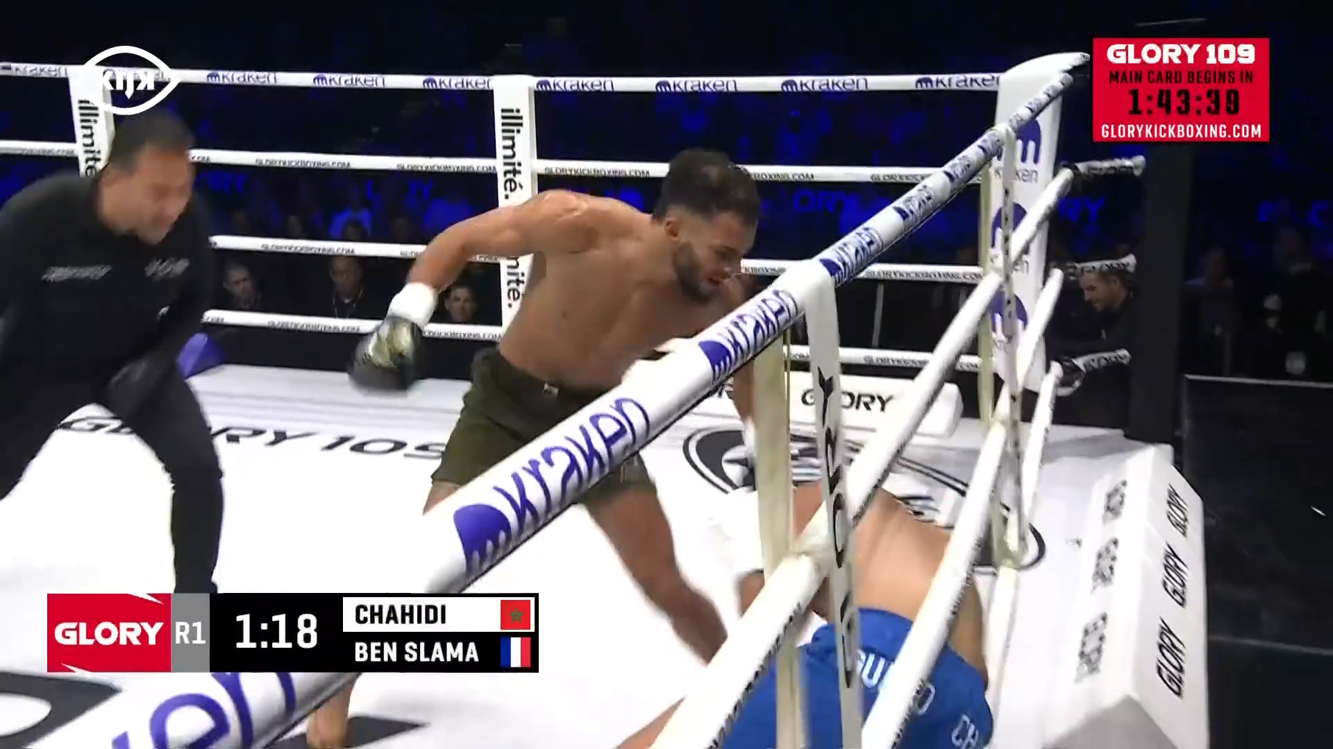 GLORY 109 | Ben Slama slaat Chahidi neer in ronde 1